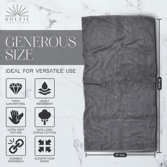 4 Piece Bathroom Towel Set, (Steel)