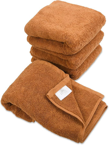 Hand Towels - Set of Four (4) (Brown Amber)