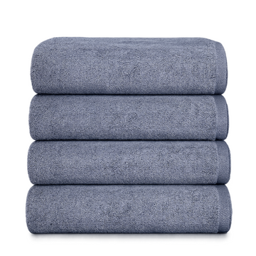 4 Piece Bathroom Towel Set, (Blue Grey)