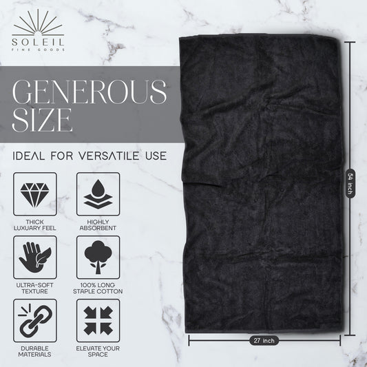 4 Piece Bathroom Towel Set (Charcoal)