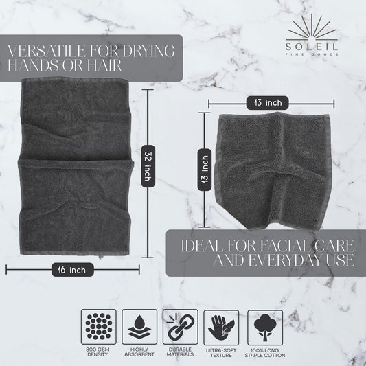 Hand Towels - Set of Four (4) (Steel)