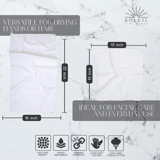 Hand Towels - Set of Four (4) (White)