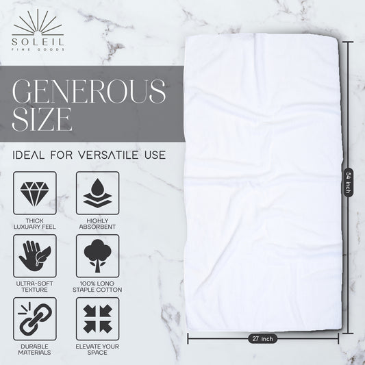 4 Piece Bathroom Towel Set,  (White)
